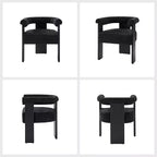 Gerry Boucle Dining Chair Set of 4 With Round Solid Back|ART OF LIVING DESIGNS