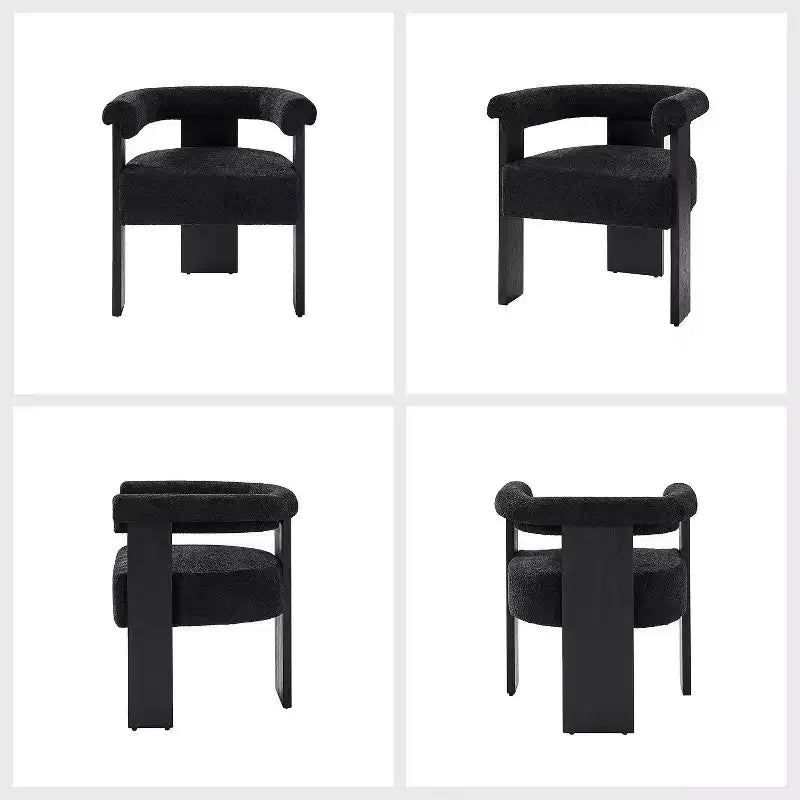 Gerry Boucle Dining Chair Set of 4 With Round Solid Back|ART OF LIVING DESIGNS