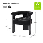 Gerry Boucle Dining Chair Set of 4 With Round Solid Back|ART OF LIVING DESIGNS