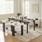 Gerry Boucle Dining Chair Set of 4 With Round Solid Back|ART OF LIVING DESIGNS