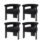 Gerry Boucle Dining Chair Set of 4 With Round Solid Back|ART OF LIVING DESIGNS