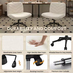 Yaheetech Fabric Swivel Desk Chair Office Chair for Home Office