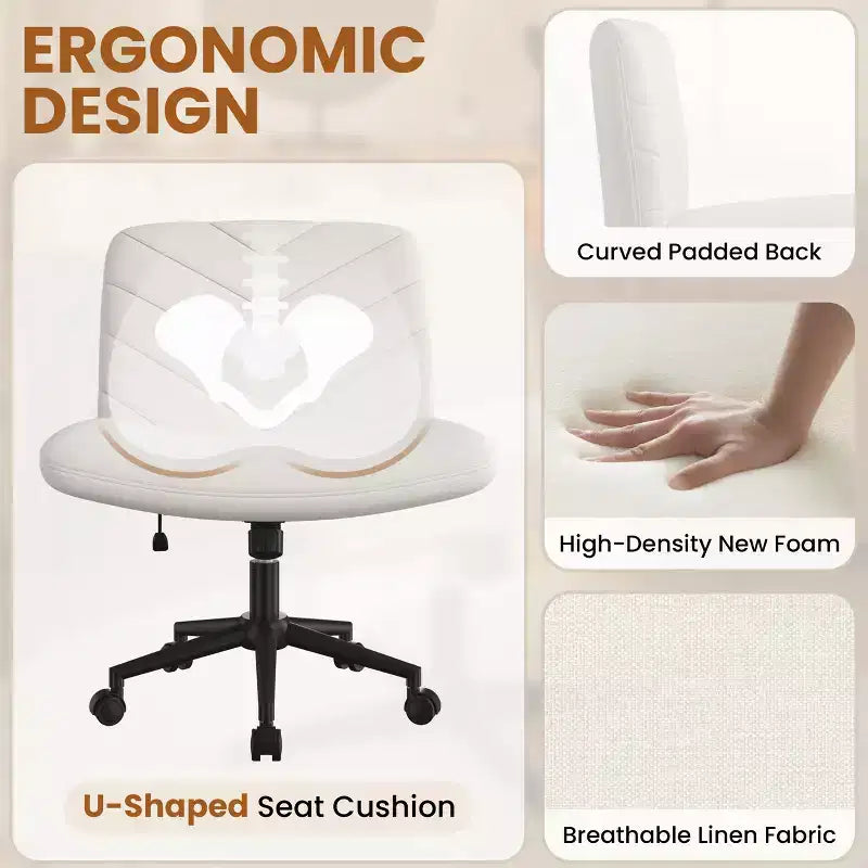 Yaheetech Fabric Swivel Desk Chair Office Chair for Home Office