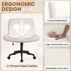 Yaheetech Fabric Swivel Desk Chair Office Chair for Home Office