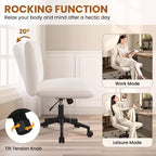 Yaheetech Fabric Swivel Desk Chair Office Chair for Home Office