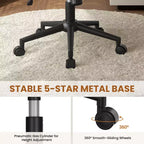 Yaheetech Fabric Swivel Desk Chair Office Chair for Home Office