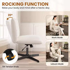 Yaheetech Fabric Swivel Desk Chair Office Chair for Home Office