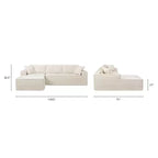 Jennifer Taylor Home Brenley 110.5 LAF Sofa-in-a-Box Sectional Sofa, Ash Gray Chenille