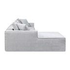 Jennifer Taylor Home Brenley 110.5 LAF Sofa-in-a-Box Sectional Sofa, Ash Gray Chenille