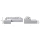Jennifer Taylor Home Brenley 110.5 LAF Sofa-in-a-Box Sectional Sofa, Ash Gray Chenille