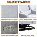 Luxury Power Motion Recliner with USB Charging, Swivel, and Lumbar Support for Nursery Comfort
