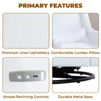 Luxury Power Motion Recliner with USB Charging, Swivel, and Lumbar Support for Nursery Comfort