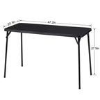 VECELO 4ft Plastic Folding Table with Hanging Bag Indoor Outdoor Heavy Duty Portable Table with Handle/Lock for Picnic Black