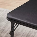 VECELO 4ft Plastic Folding Table with Hanging Bag Indoor Outdoor Heavy Duty Portable Table with Handle/Lock for Picnic Black