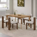 Christopher Knight Home Benao 7 Pieces Wood and Metal Upholstered Dining Set