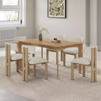 Christopher Knight Home Benao 7 Pieces Wood and Metal Upholstered Dining Set