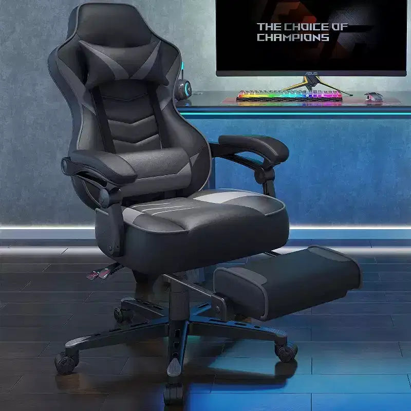 Sedia da gaming ELECWISH con poggiapiedi, supporto lombare, sedia da computer traspirante con cuscino a molle insacchettate, sedie per adulti