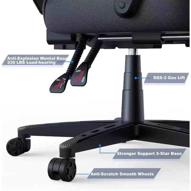 Sedia da gaming ELECWISH con poggiapiedi, supporto lombare, sedia da computer traspirante con cuscino a molle insacchettate, sedie per adulti