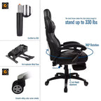 Sedia da gaming ELECWISH con poggiapiedi, supporto lombare, sedia da computer traspirante con cuscino a molle insacchettate, sedie per adulti