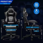 Sedia da gaming ELECWISH con poggiapiedi, supporto lombare, sedia da computer traspirante con cuscino a molle insacchettate, sedie per adulti
