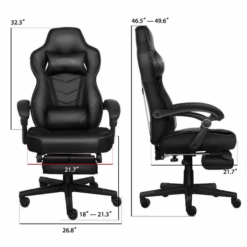 Sedia da gaming ELECWISH con poggiapiedi, supporto lombare, sedia da computer traspirante con cuscino a molle insacchettate, sedie per adulti