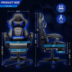 Sedia da gaming ELECWISH con poggiapiedi, supporto lombare, sedia da computer traspirante con cuscino a molle insacchettate, sedie per adulti