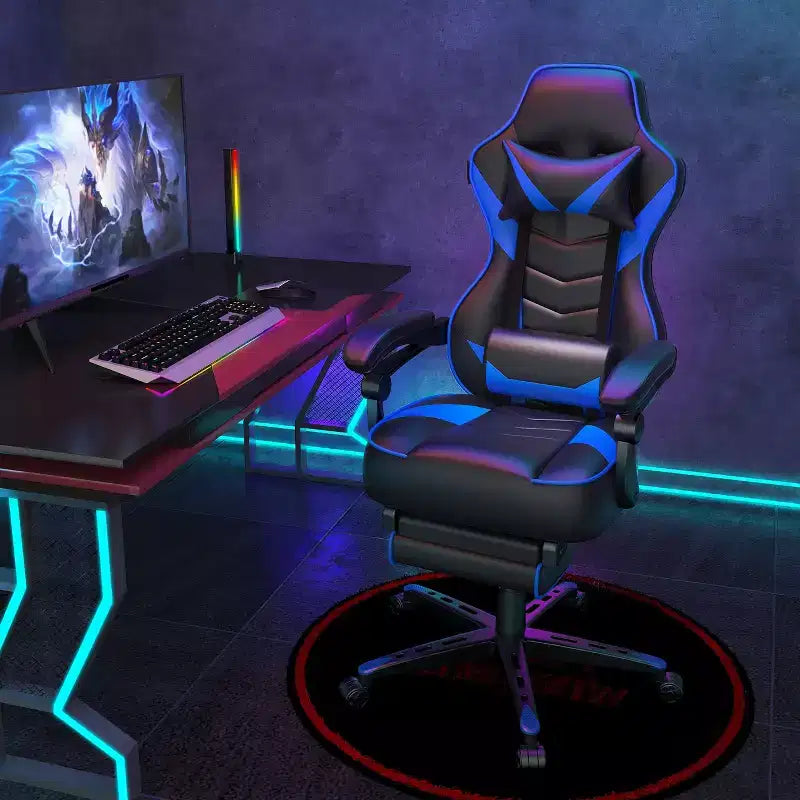 Sedia da gaming ELECWISH con poggiapiedi, supporto lombare, sedia da computer traspirante con cuscino a molle insacchettate, sedie per adulti