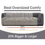 192 U Shape Chenille Sectional Couch, 8 Seater Oversized Modular Sofa Set for Living Room Office-Morden Fort