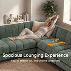 192 U Shape Chenille Sectional Couch, 8 Seater Oversized Modular Sofa Set for Living Room Office-Morden Fort
