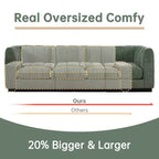 192 U Shape Chenille Sectional Couch, 8 Seater Oversized Modular Sofa Set for Living Room Office-Morden Fort