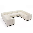 192 U Shape Chenille Sectional Couch, 8 Seater Oversized Modular Sofa Set for Living Room Office-Morden Fort