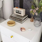 Comodino Bianco Alla Moda Famapy 3 Cassetti Scorrevoli Bello e Resistente