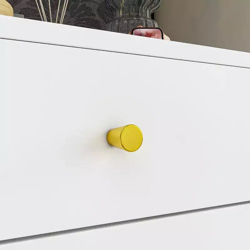 Comodino Bianco Alla Moda Famapy 3 Cassetti Scorrevoli Bello e Resistente