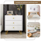 Comodino Bianco Alla Moda Famapy 3 Cassetti Scorrevoli Bello e Resistente