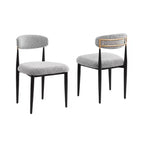 Modern 5-Piece Faux Marble Dining Table with Boucle Armless Chairs in Grey Dining Room Set for Kitchen -Morden Fort