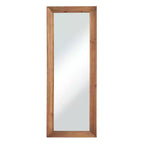 PexFix 21 in. W x 64 in. H Modern Solid Wood Rectangle Framed Full Length Decorative Mirror in Brown