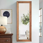 PexFix - Specchio decorativo rettangolare moderno a figura intera con cornice in legno massello, 53,3 cm L x 162,5 cm H, marrone