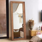 PexFix - Specchio decorativo rettangolare moderno a figura intera con cornice in legno massello, 53,3 cm L x 162,5 cm H, marrone