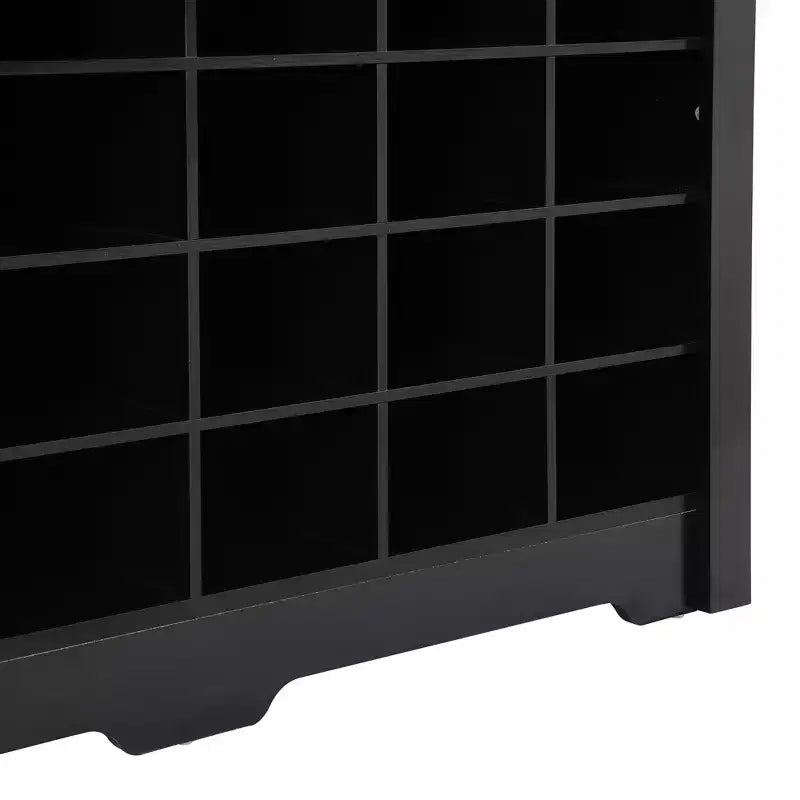Whisen Rustic Shoe Storage Cabinet, Entryway Shoe Rack with 24-Shoe Cubby Console and Curved Base