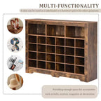 Whisen Rustic Shoe Storage Cabinet, Entryway Shoe Rack with 24-Shoe Cubby Console and Curved Base