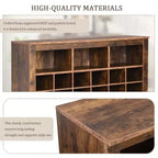 Whisen Rustic Shoe Storage Cabinet, Entryway Shoe Rack with 24-Shoe Cubby Console and Curved Base