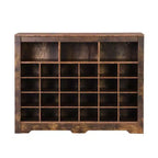Whisen Rustic Shoe Storage Cabinet, Entryway Shoe Rack with 24-Shoe Cubby Console and Curved Base