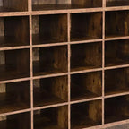 Whisen Rustic Shoe Storage Cabinet, Entryway Shoe Rack with 24-Shoe Cubby Console and Curved Base