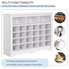Whisen Rustic Shoe Storage Cabinet, Entryway Shoe Rack with 24-Shoe Cubby Console and Curved Base