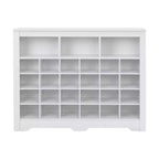 Whisen Rustic Shoe Storage Cabinet, Entryway Shoe Rack with 24-Shoe Cubby Console and Curved Base