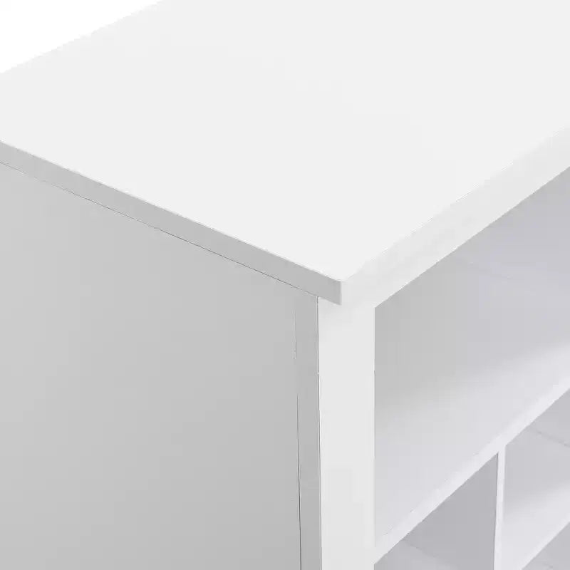 Whisen Rustic Shoe Storage Cabinet, Entryway Shoe Rack with 24-Shoe Cubby Console and Curved Base