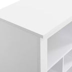 Whisen Rustic Shoe Storage Cabinet, Entryway Shoe Rack with 24-Shoe Cubby Console and Curved Base