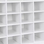 Whisen Rustic Shoe Storage Cabinet, Entryway Shoe Rack with 24-Shoe Cubby Console and Curved Base