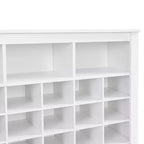 Whisen Rustic Shoe Storage Cabinet, Entryway Shoe Rack with 24-Shoe Cubby Console and Curved Base