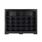 Whisen Rustic Shoe Storage Cabinet, Entryway Shoe Rack with 24-Shoe Cubby Console and Curved Base
